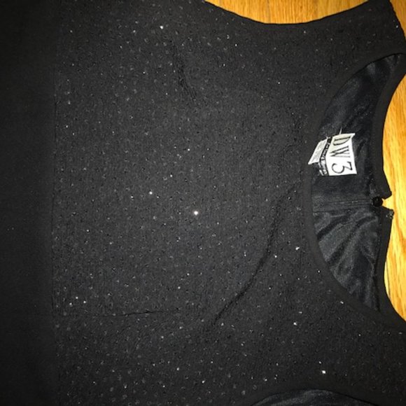 David Warren DW3 black EVENING DRESS shinny top - Picture 2 of 5